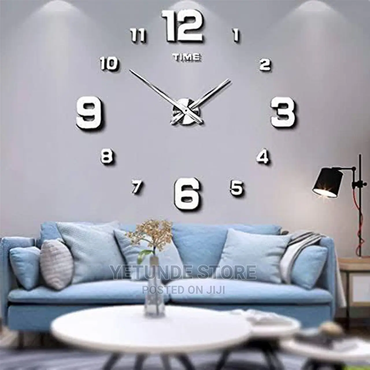 Silver 3d Wall Clock