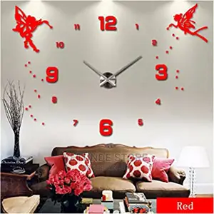 Red 3D Wall Clock