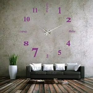 Purple 3D Wall Clock