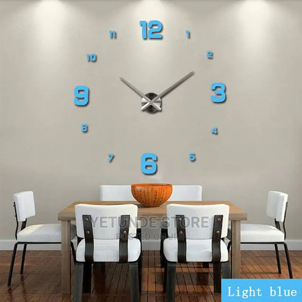 Light Blue 3D Wall Clock