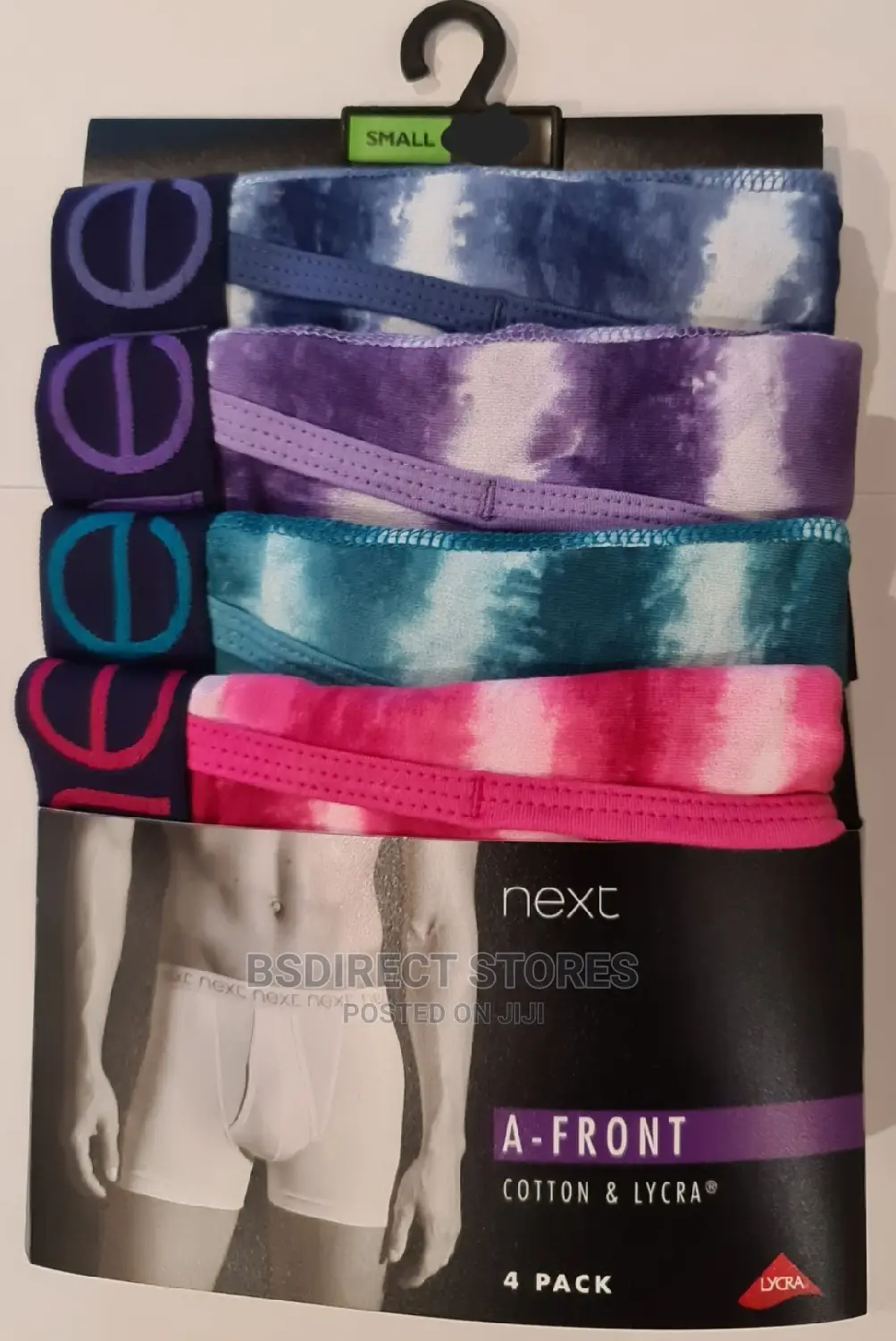 NEXT a-Front Tie-Dye Pattern Luxury Cotton Boxers Pack of 4