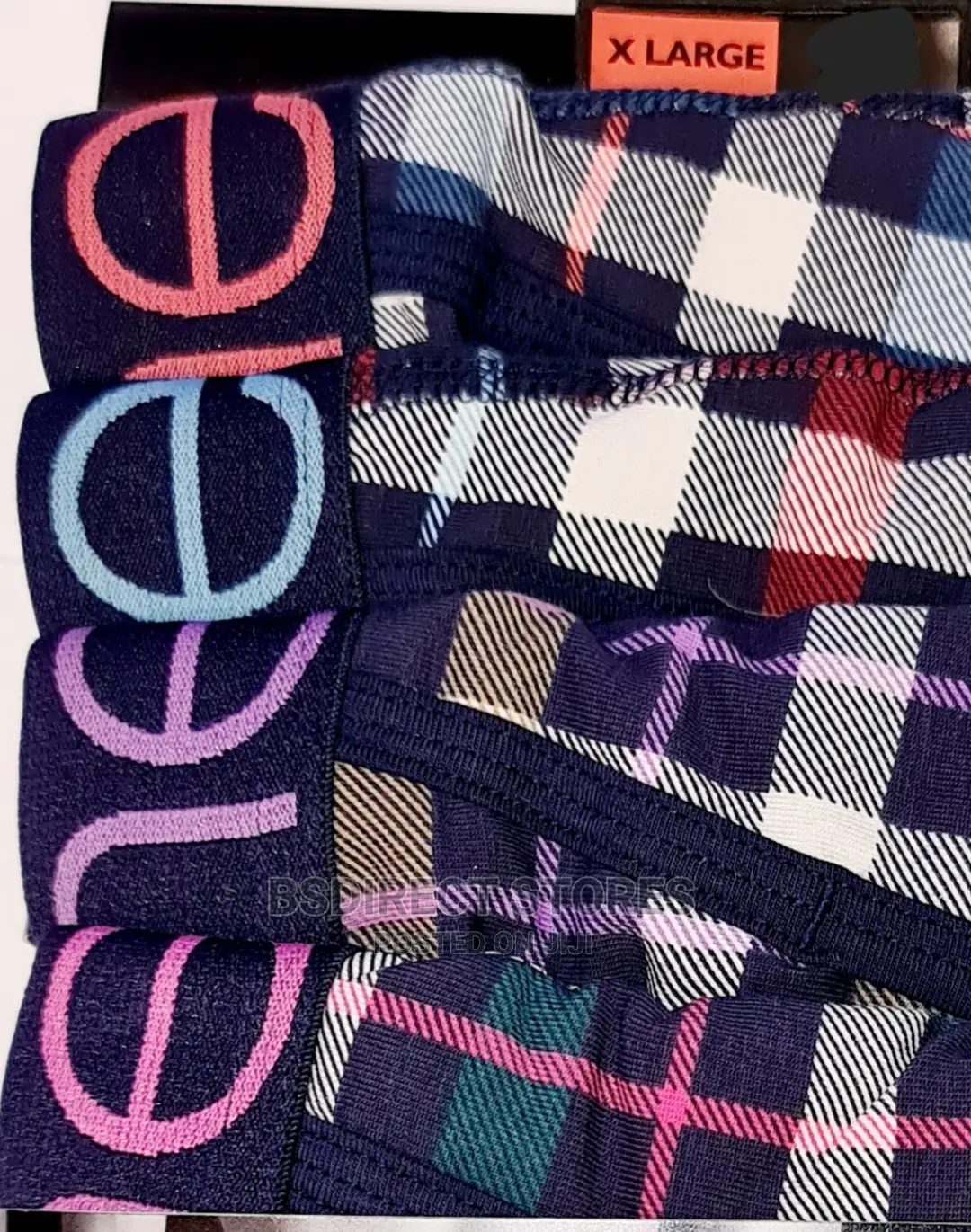 NEXT a-Front Bright Check Luxury Cotton Boxers Pack of Four