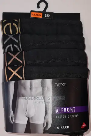 NEXT a-Front Black Bronze Waistband Luxury Boxers Pack of 4