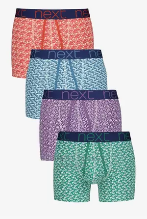 NEXT a-Front Animal Geo Print Luxury Cotton Boxers Pack of 4