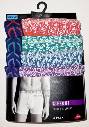 NEXT a-Front Animal Geo Print Luxury Cotton Boxers Pack of 4