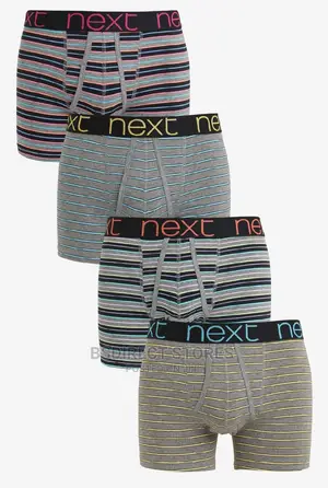NEXT a-Front Grey Bright Stripe Luxury Men Boxers Pack of 4