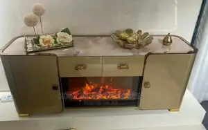 Luxurious Gold Fireplace Tv Stand