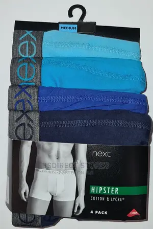 NEXT Hipsters Blues Luxury Men Cotton Boxers Pack of Four