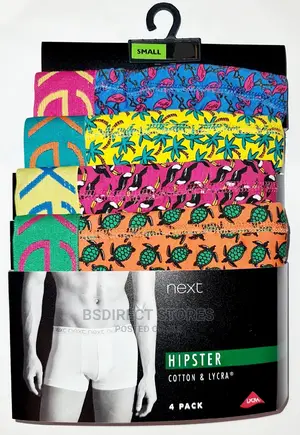 NEXT Hipsters ALOHA Pattern Luxury Cotton Boxers Pack of 4
