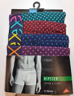 NEXT Hipsters Tonal Spot Luxury Cotton Men Boxers Pack of 4