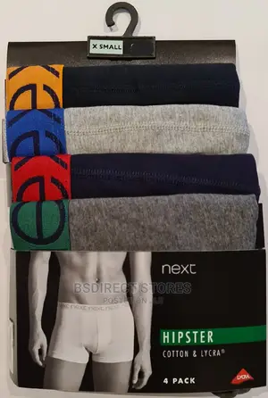 NEXT Hipsters Grey/Navy Luxury Men Cotton Boxers Pack of 4