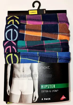 NEXT Hipsters Bright Check Luxury Cotton Boxers Pack of Four