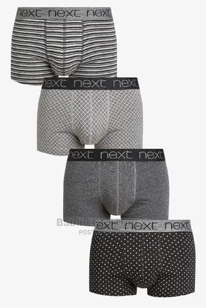NEXT Hipsters Black Pattern Luxury Cotton Boxers Pack of 4