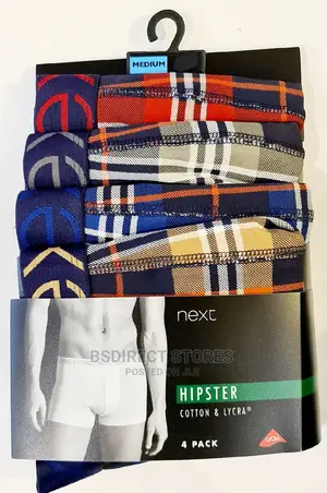 NEXT Hipsters Check Waistband Luxury Cotton Boxers Pack of 4