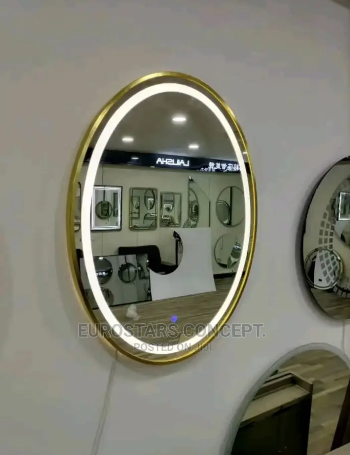 Gold Frame Mirror With Light