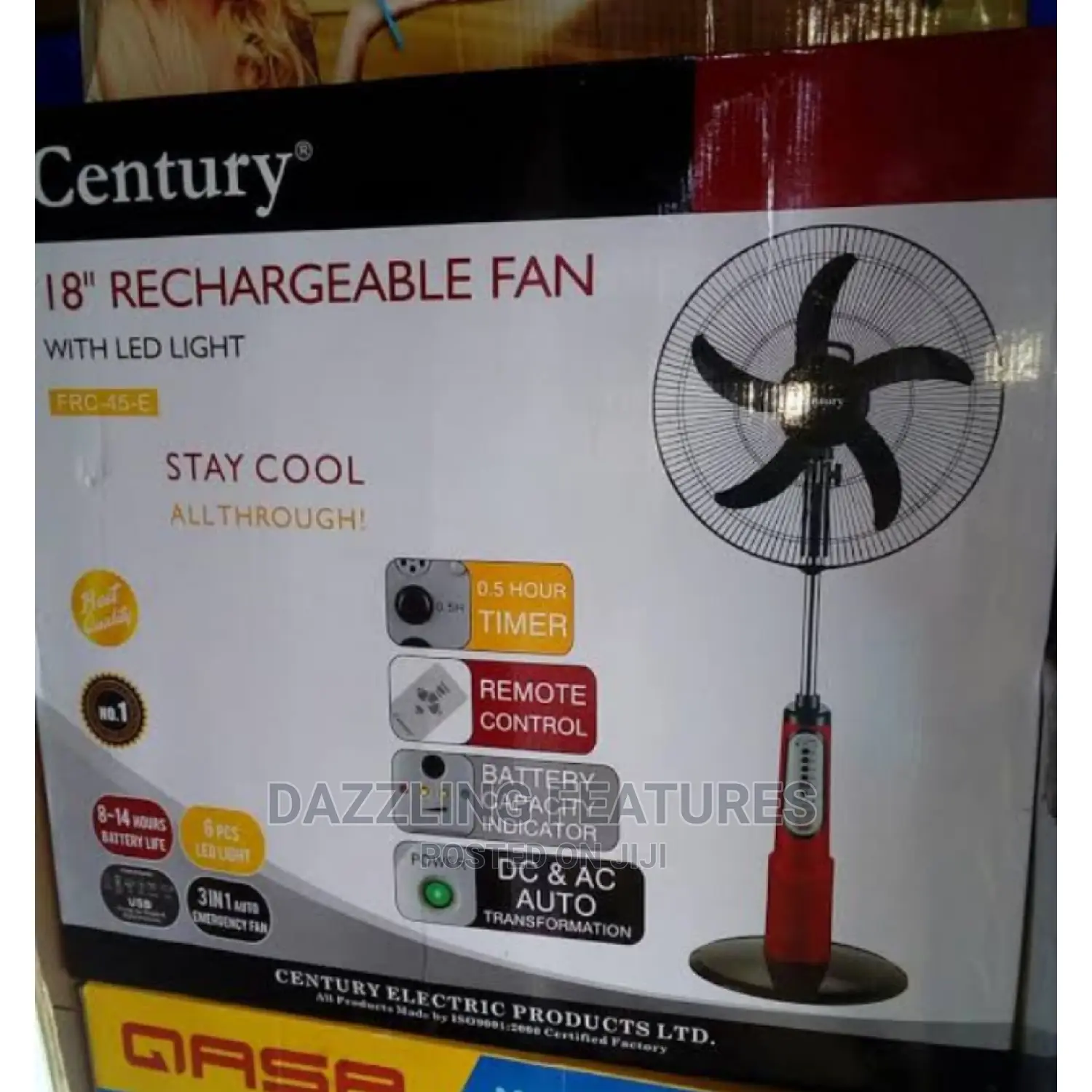 Century 18" Rechargeable Fan