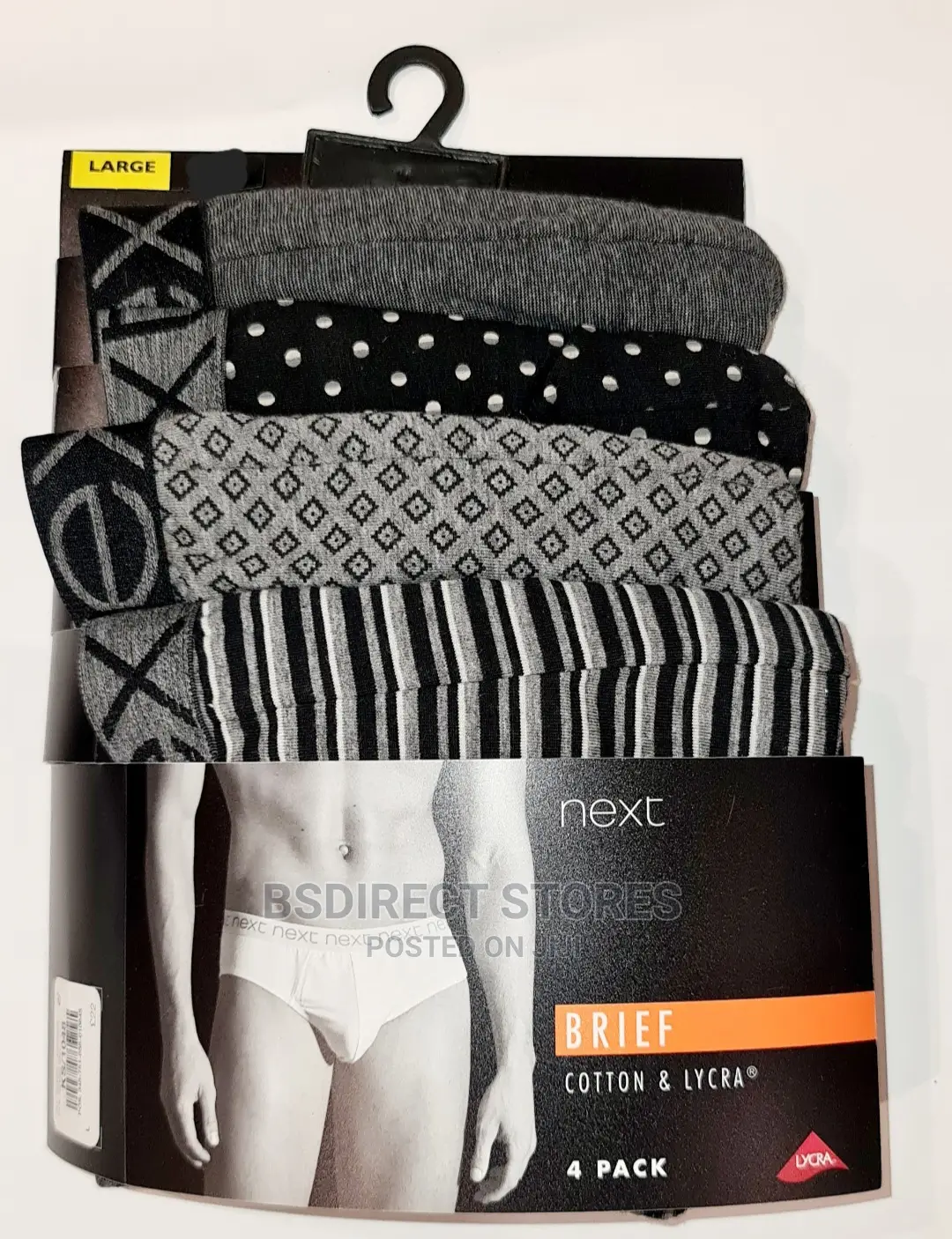 NEXT Hipsters Briefs Grey Pattern Luxury Boxers Pack of 4
