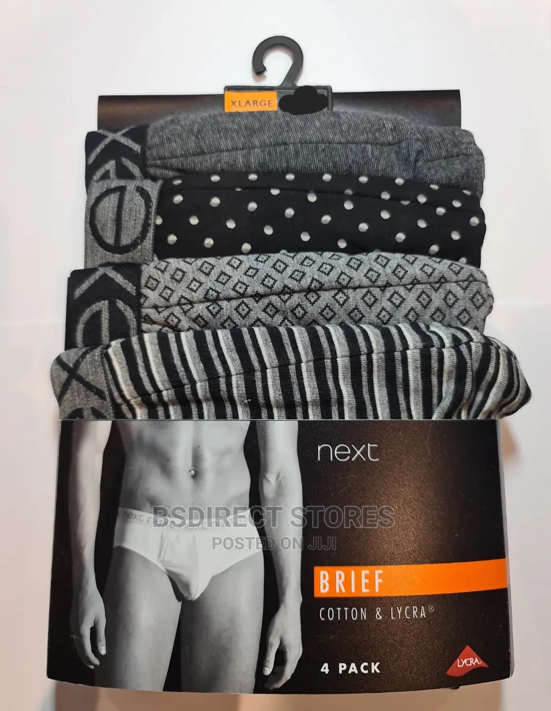 NEXT Hipsters Briefs Grey Pattern Luxury Boxers Pack of 4