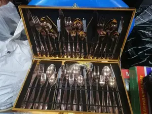 30pcs Rose Gold Cutleries With Golden Box