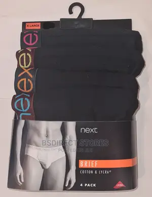 NEXT Black Coloured Waistband Briefs Luxury Boxers Pack of 4