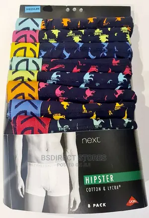 NEXT Dragon Pattern Hipsters Luxury Cotton Boxers Pack of 8