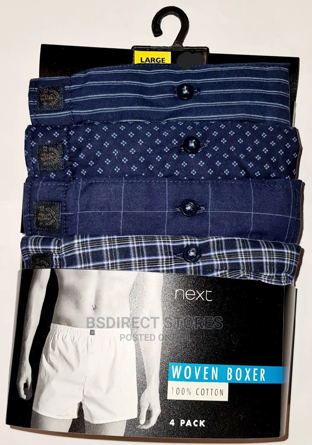 NEXT Navy Pattern Woven Luxury 100% Pure Cotton Men Boxers
