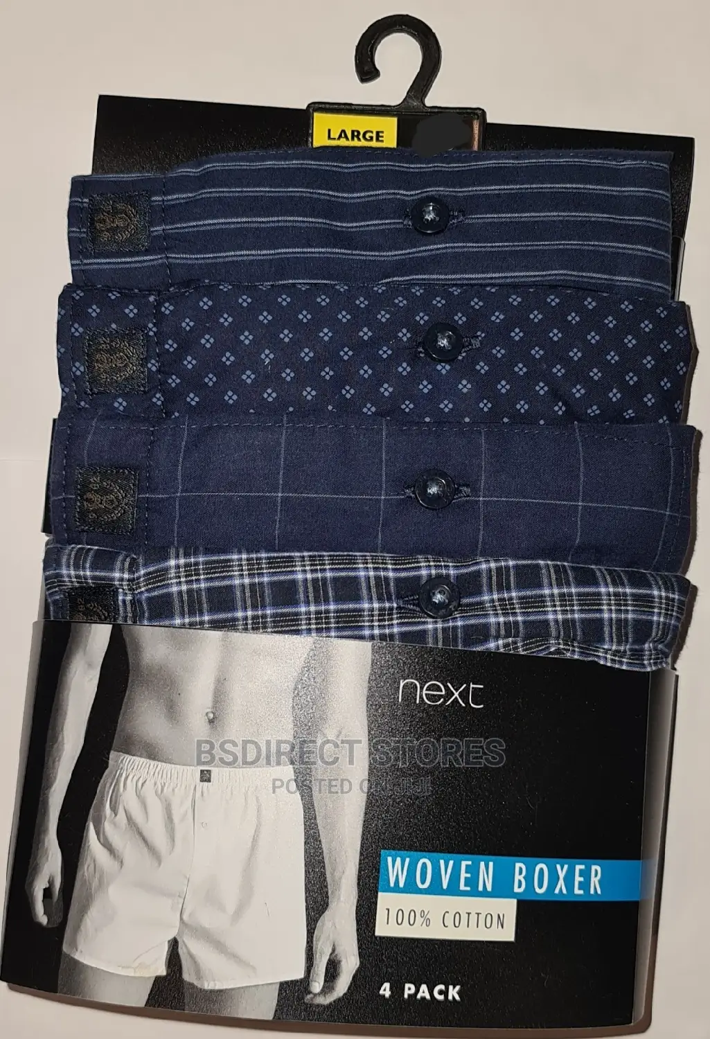 NEXT Navy Pattern Woven Luxury 100% Pure Cotton Men Boxers