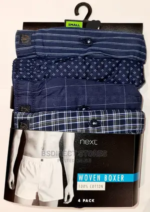 NEXT Navy Pattern Woven Luxury 100% Pure Cotton Men Boxers