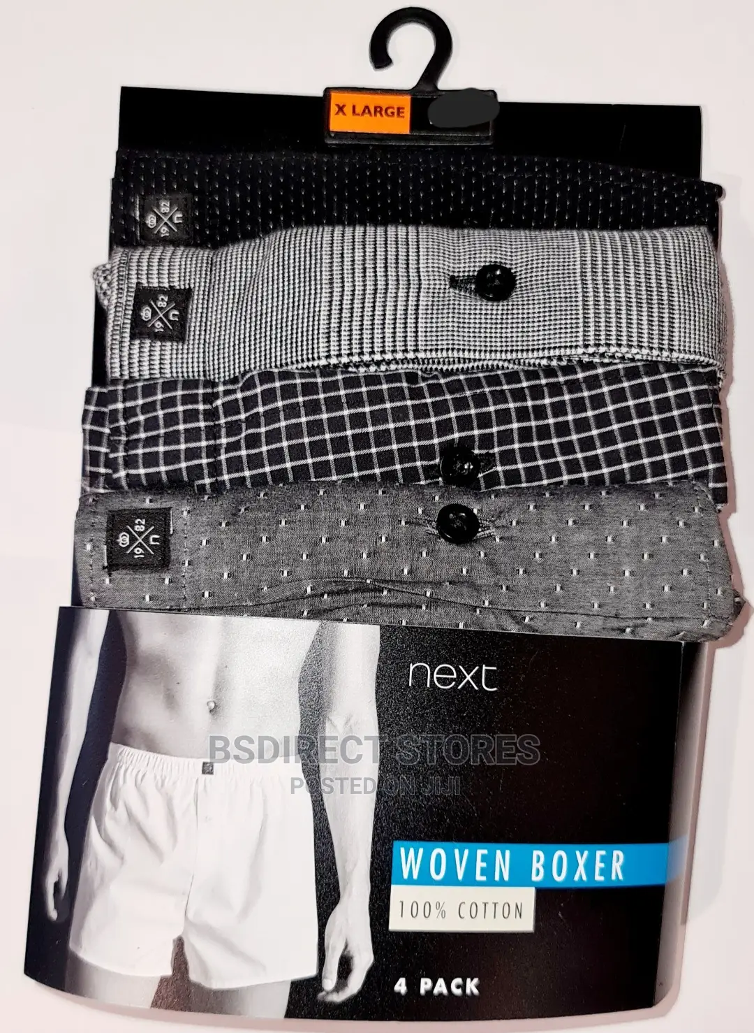 NEXT Grey Pattern Woven Luxury 100% Pure Cotton Men Boxers