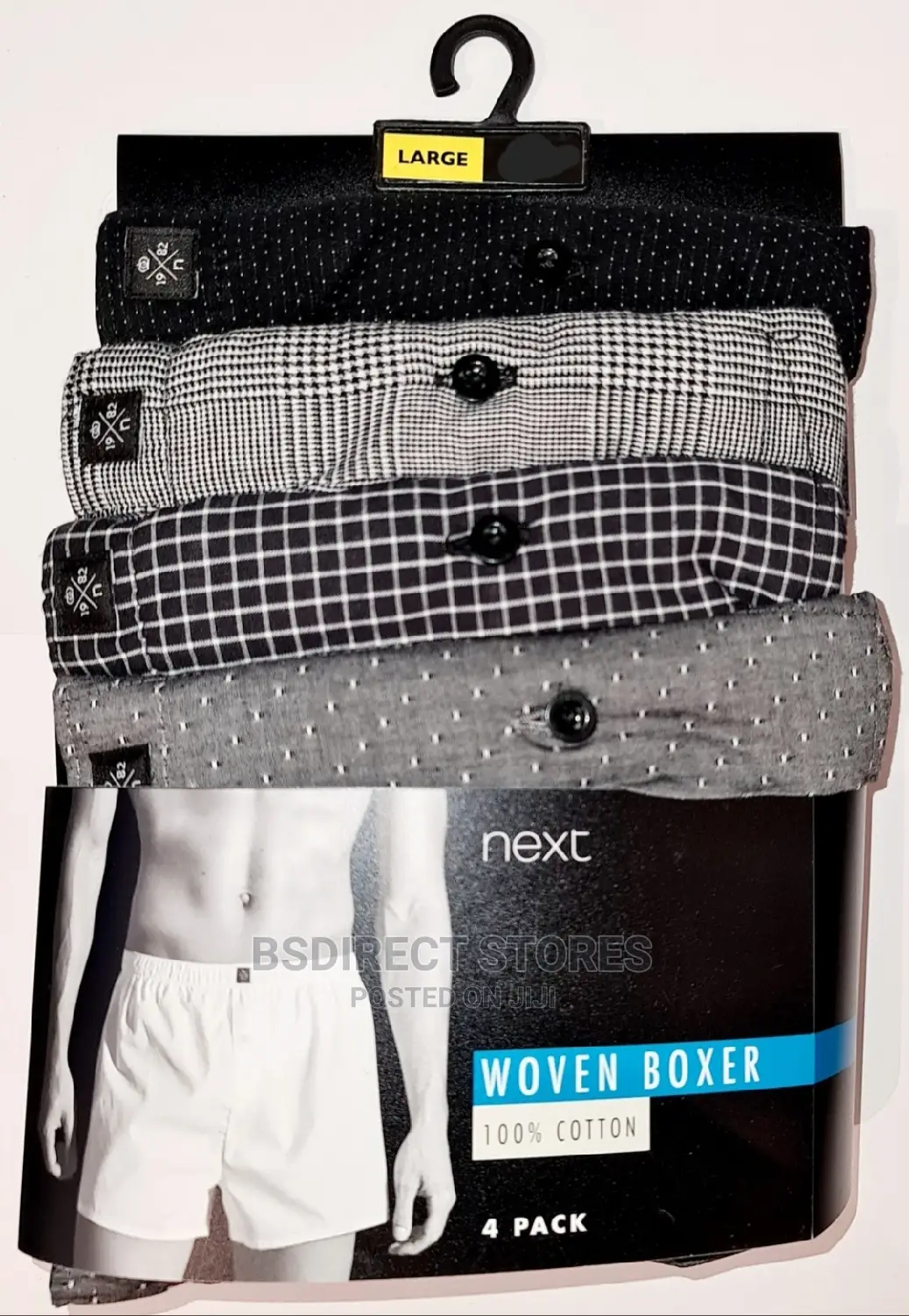 NEXT Grey Pattern Woven Luxury 100% Pure Cotton Men Boxers