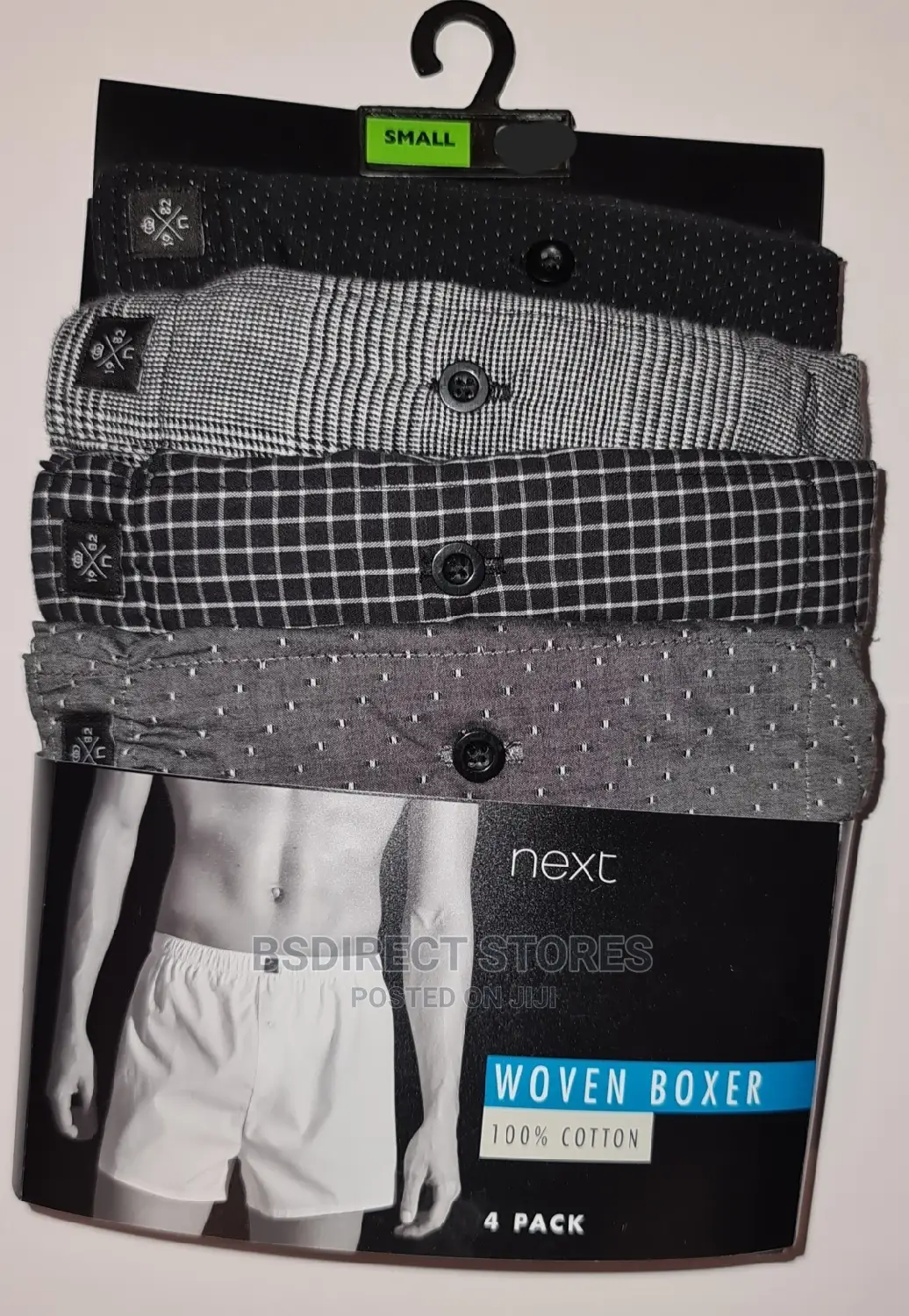 NEXT Grey Pattern Woven Luxury 100% Pure Cotton Men Boxers