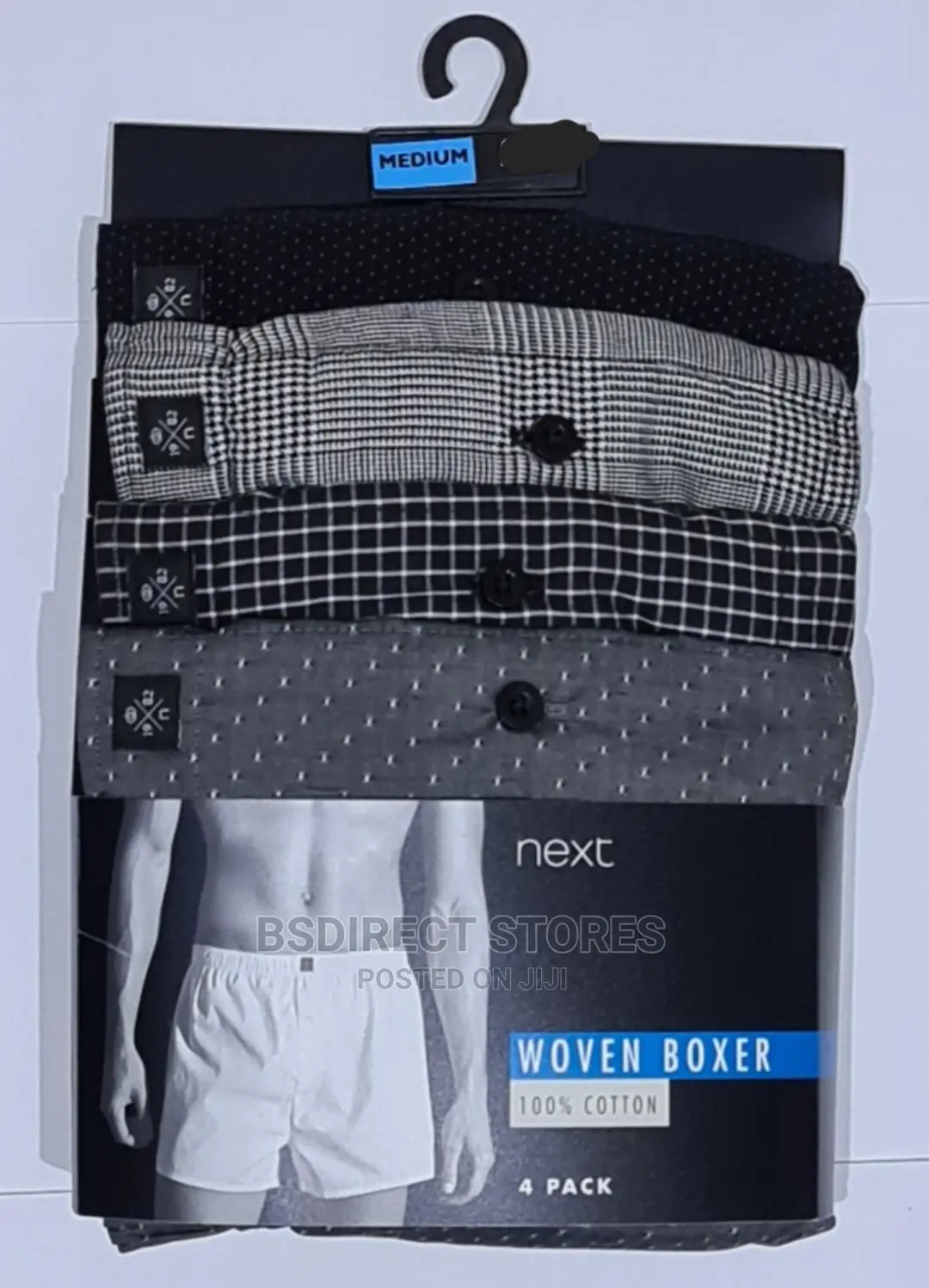 NEXT Grey Pattern Woven Luxury 100% Pure Cotton Men Boxers