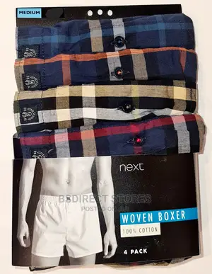 NEXT Blue Check Woven Luxury 100% Pure Cotton Men Boxers