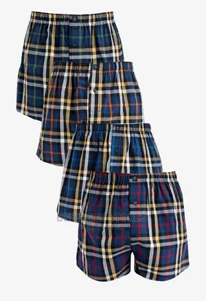 NEXT Blue Check Woven Luxury 100% Pure Cotton Men Boxers
