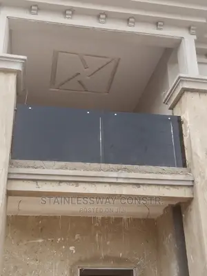 Dark Grey Glass Balcony Frameless Railing Nobe