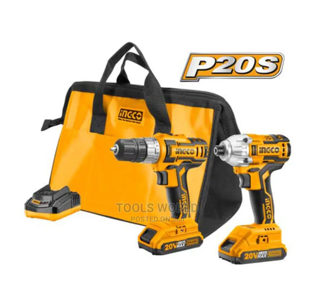 Lithium-Ion Cordless Drill and Impact Driver 2 PCS Combo Kit