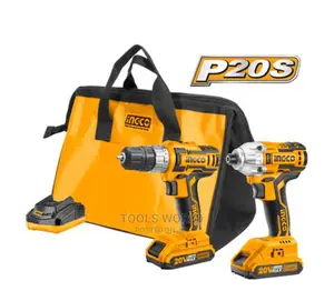 Lithium-Ion Cordless Drill and Impact Driver 2 PCS Combo Kit