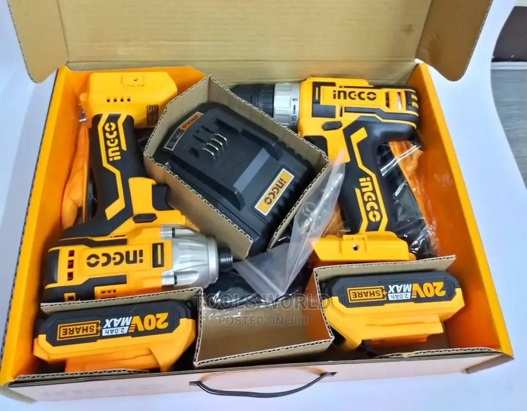Lithium-Ion Cordless Drill and Impact Driver 2 PCS Combo Kit