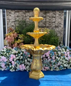 6 Feet Tall Gold Water Fountain