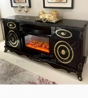 Shinny Black Fire Tvstand
