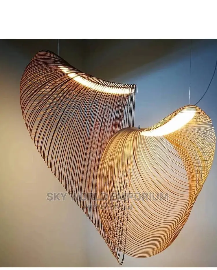 Single Wooden LED Chandeliers Lighting