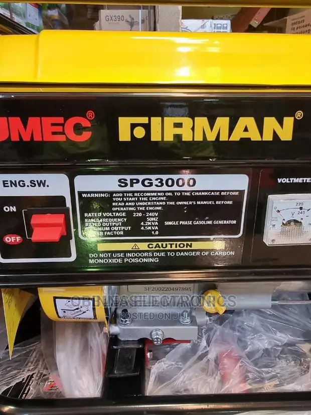Brand New Sumec Firman(Spg3000)2.8kva Generator/Manual/Coper