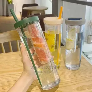 Tumbler With Lid, Suction Cup, Plastic Water Bottle (700 Ml)