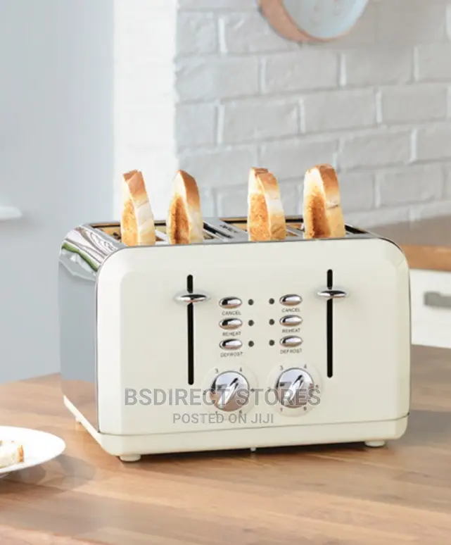 Essentials Wide Slot 4 Slice Toaster Adjustable Browning