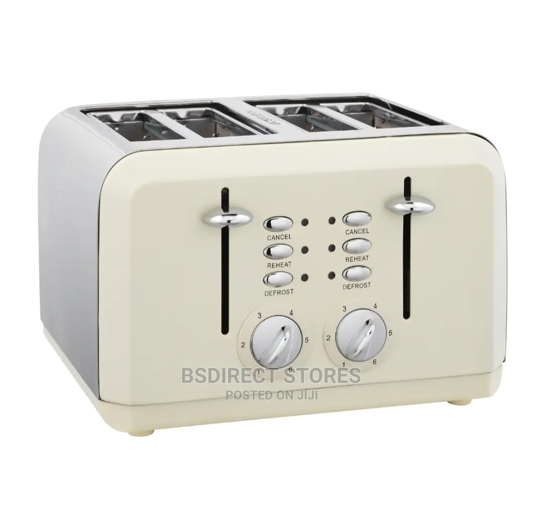 Essentials Wide Slot 4 Slice Toaster Adjustable Browning