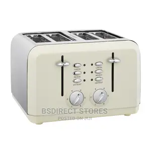 Essentials Wide Slot 4 Slice Toaster Adjustable Browning