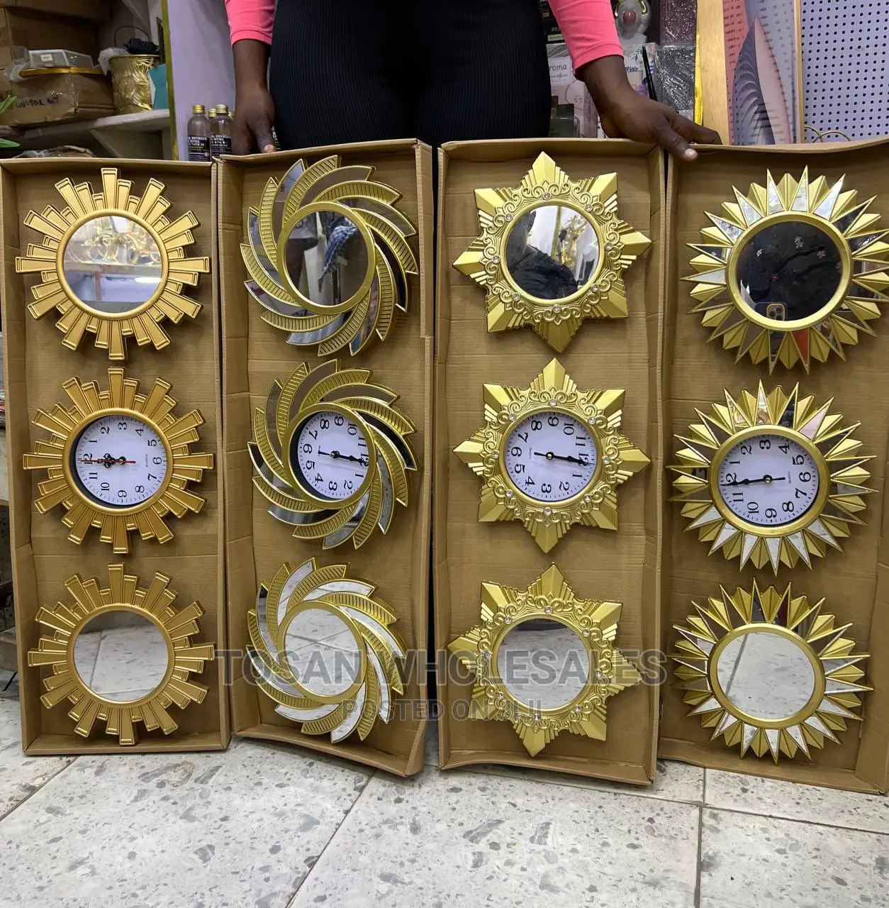 Mirror Clock 3-Piece Set