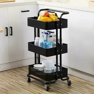 3-Tier Iron Multifunction Trolley / Utility Cart