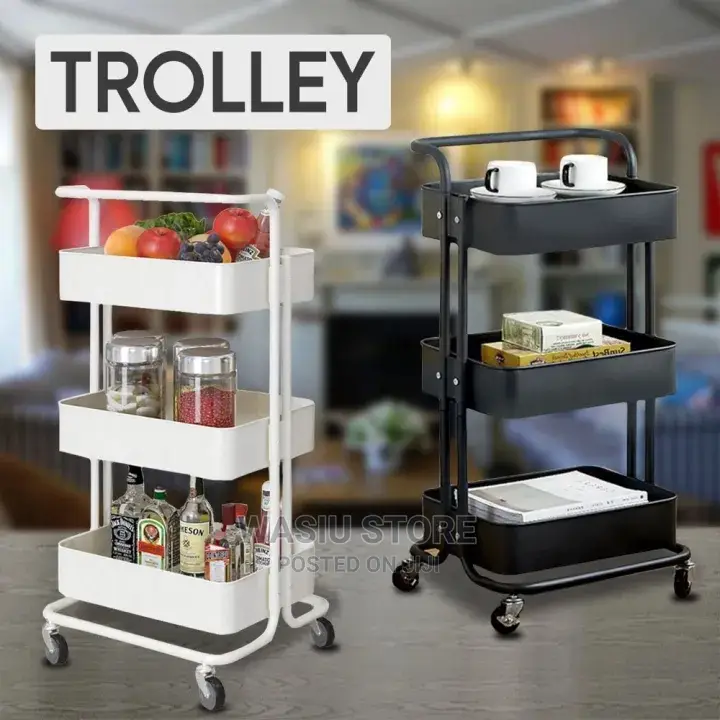 3-Tier Iron Multifunction Trolley / Utility Cart