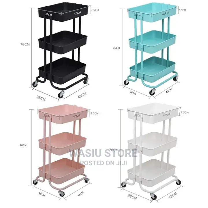 3-Tier Iron Multifunction Trolley / Utility Cart